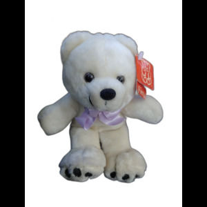 1997 vintage Plush Fiesta 8.5" White  Patch Foot Bear